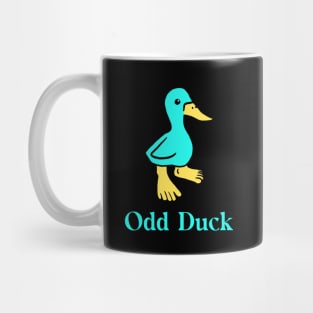 Blue Odd Duck with Human Feet Mug